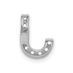 14K  White Gold Diamond Letter J Initial Charm