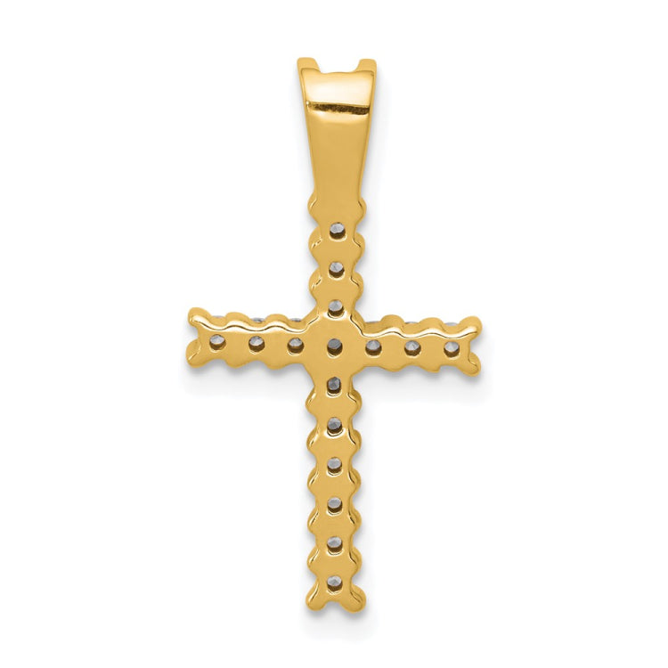 14k and Rhodium Diamond Latin Cross Pendant