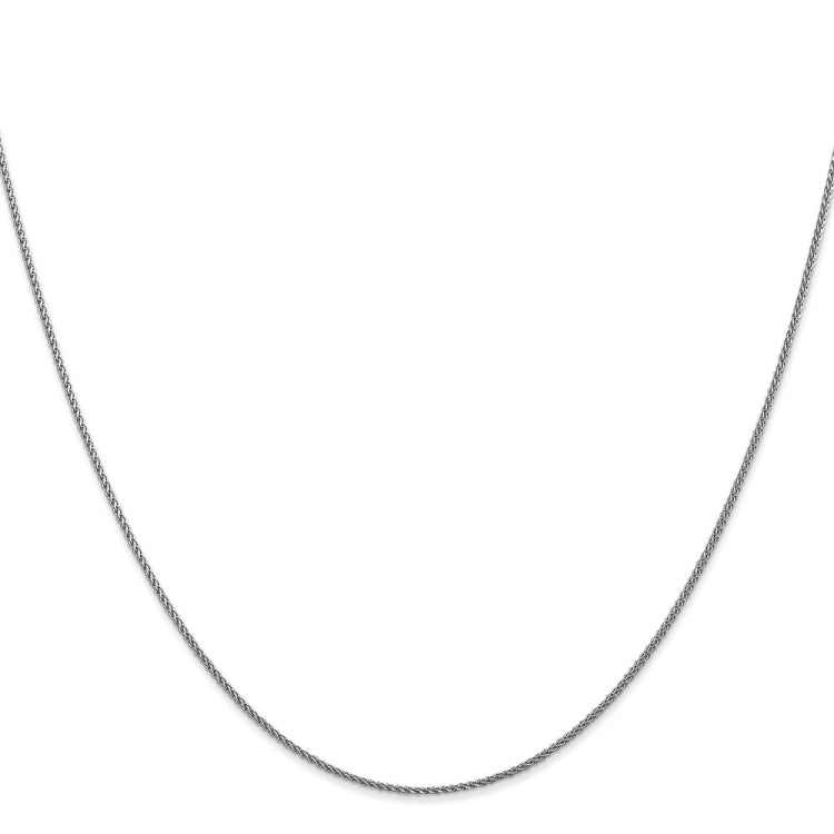 14K White Gold 18 inch 1.05mm Diamond-cut Spiga with Lobster Clasp Chain