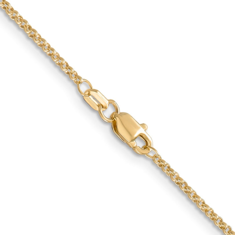 14K 16 inch 1.55mm Rolo with Lobster Clasp Pendant Chain