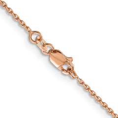 14K Rose Gold 20 inch 1.4mm Diamond-cut Cable with Lobster Clasp Chain