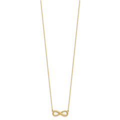 14k Polished Infinity 16.5in with 1in ext Necklace