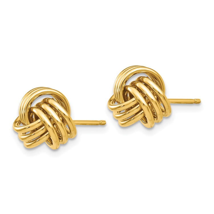 14k Polished Triple Knot Post Earrings