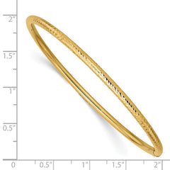 14k 3mm Diamond-cut Tube Slip-on Bangle