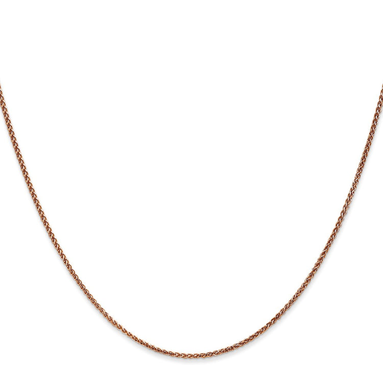 14K Rose Gold 18 inch 1.25mm Diamond-cut Spiga with Lobster Clasp Chain