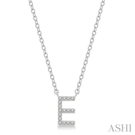 'E' Initial Diamond Pendant