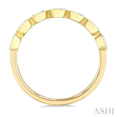 3/4 Ctw East-West Emerald Cut Bezel Diamond Fashion Band in 14K Yellow Gold