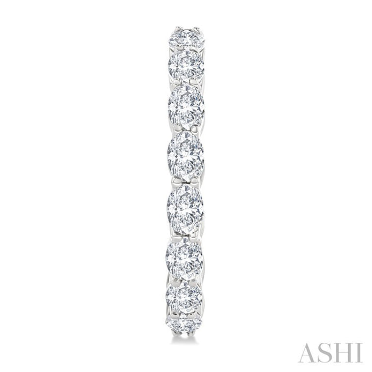 1 7/8 Ctw North-South Oval Cut Diamond Fashion Hoop Earrings in 14K White Gold