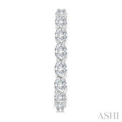1 7/8 Ctw North-South Oval Cut Diamond Fashion Hoop Earrings in 14K White Gold