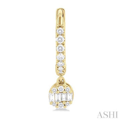 1/3 Ctw Petite Round Shape Fusion Diamond Fashion Huggies in 10K Yellow Gold