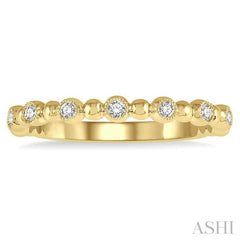 1/6 Ctw Ball Link Round Cut Diamond Bead Bijoux Stack Band in 14K Yellow Gold