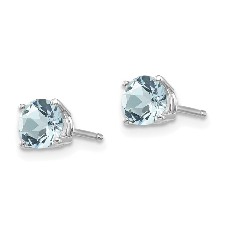 14k White Gold Aquamarine Earrings