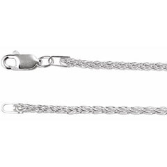 Sterling Silver 2.25 mm Wheat 20" Chain