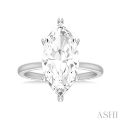 1/8 Ctw Marquise Shape Round Cut Diamond Semi Mount Engagement Ring in 14K White Gold