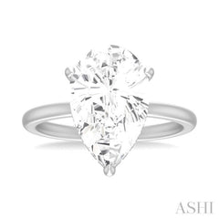 1/8 Ctw Pear Shape Round Cut Diamond Semi Mount Engagement Ring in 14K White Gold