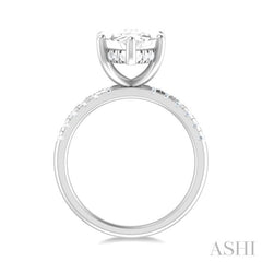 1/3 Ctw Marquise Shape Round Cut Diamond Semi Mount Engagement Ring in 14K White Gold