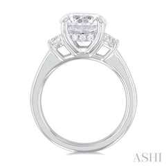 1.00 Ctw Tri-Mount Past, Present and Future Round Cut Diamond Semi Mount Engagement Ring in 14K White Gold