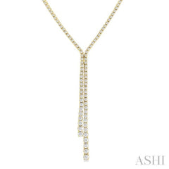 3 Ctw Open End Y-Shape Round Cut Diamond Lariat Necklace in 14K Yellow Gold