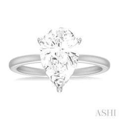 1/10 Ctw Pear Shape Round Cut Diamond Semi Mount Engagement Ring in 14K White Gold