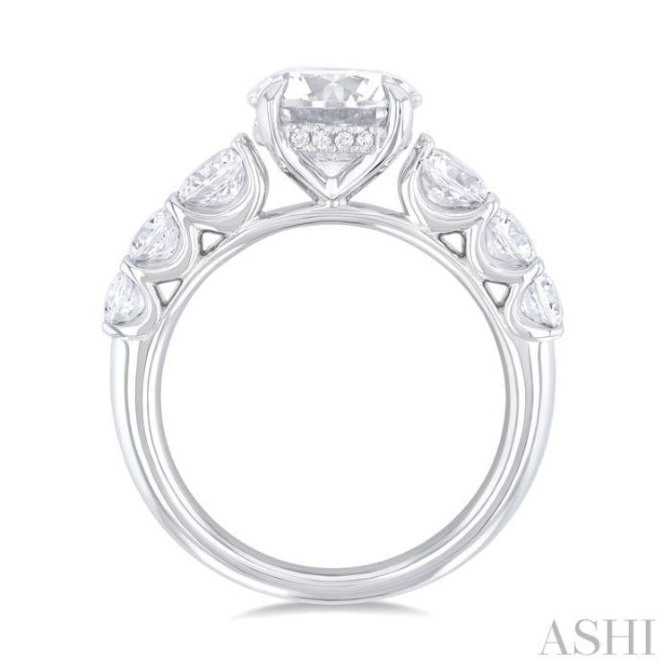 1.00 Ctw Round Shape Round Cut Diamond Semi Mount Engagement Ring in 14K White Gold