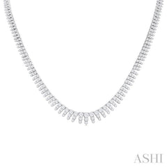 5 ctw Graduated Round Cut Waterfall Diamond Necklace in 14K White Gold