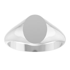 Platinum Oval Signet Ring
