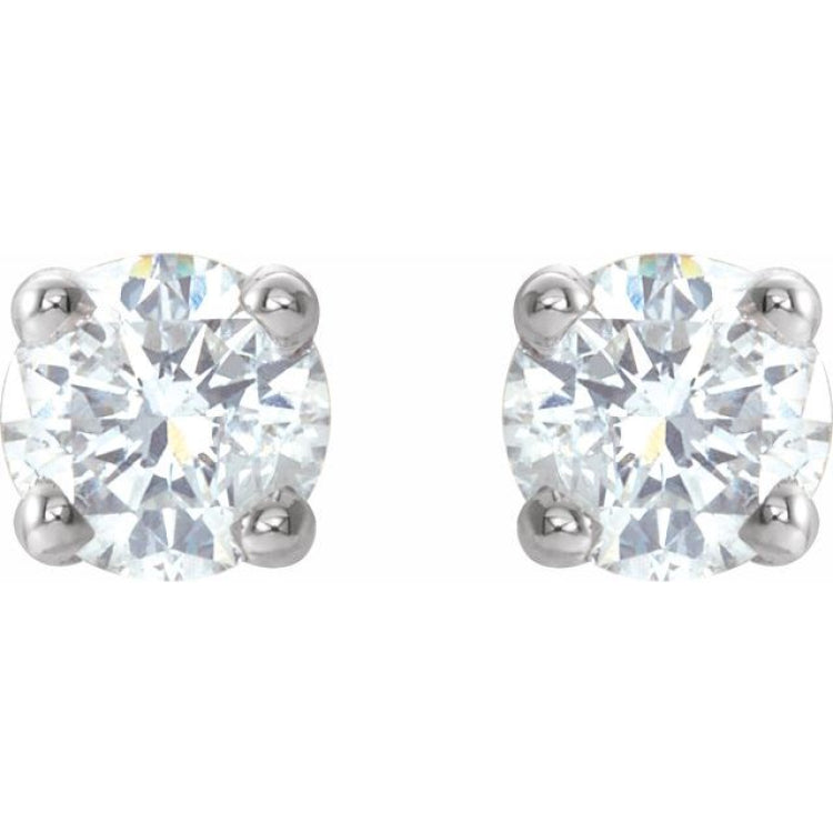 14K White Gold 1/6 CTW Natural Diamond Earrings