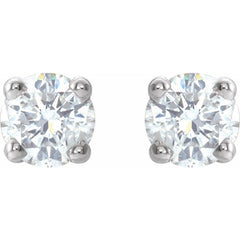 14K White Gold 1/6 CTW Natural Diamond Earrings