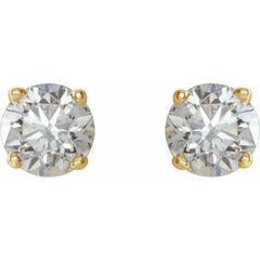 14K Yellow 3/8 CTW Natural Diamond Lightweight Basket Earring Mounting