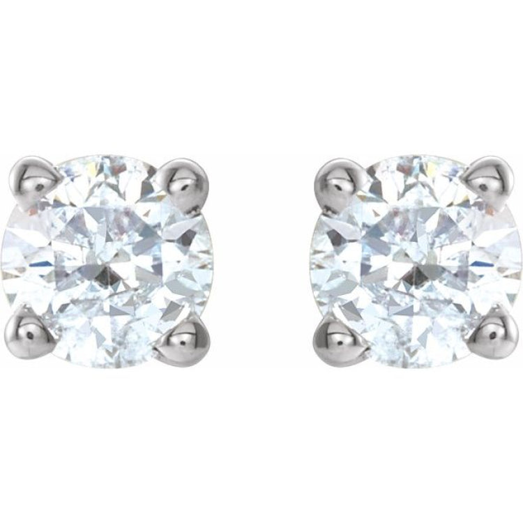 14K White Gold 3/8 CTW Natural Diamond  Earrings