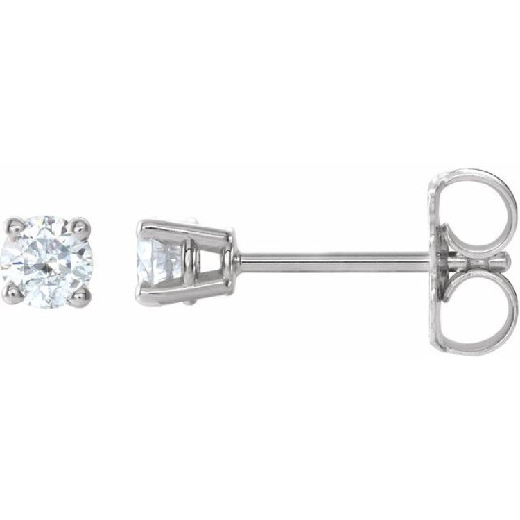 Sterling Silver 3/8 CTW Natural Diamond Earrings
