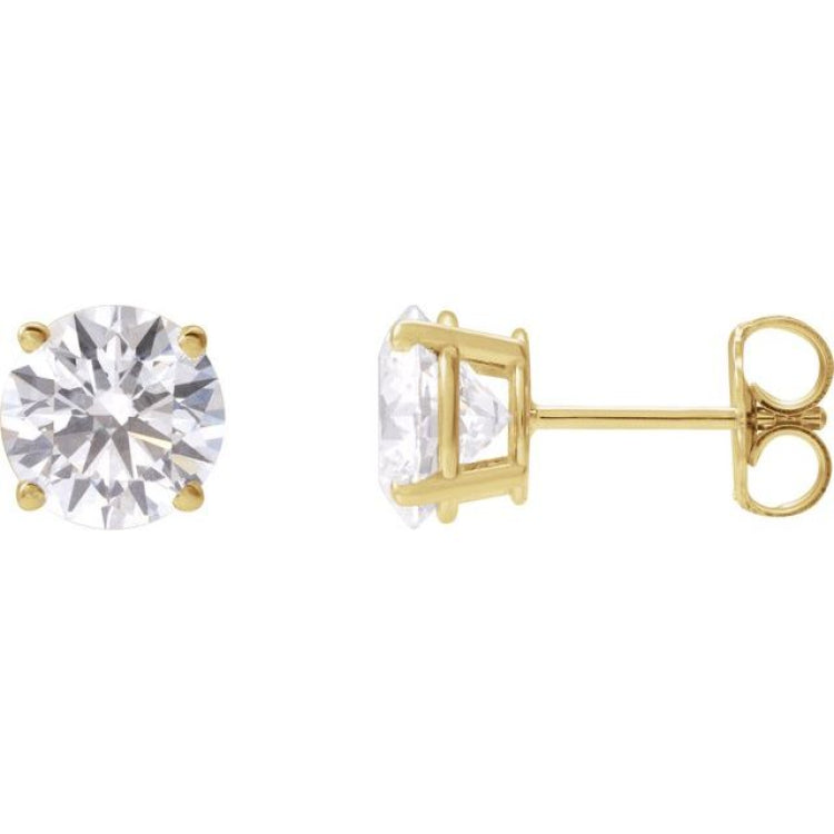 14K Yellow Gold 2 1/2 CTW Lab-Grown Diamond Earrings