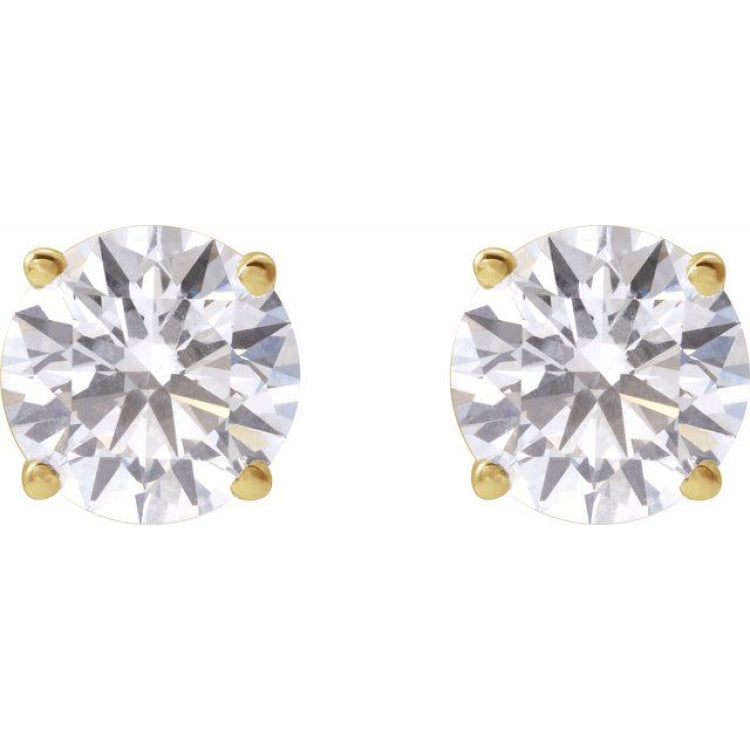 14K Yellow Gold 2 1/2 CTW Lab-Grown Diamond Earrings