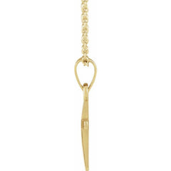 18K Yellow Gold-Plated Sterling Silver Cross 18" Necklace