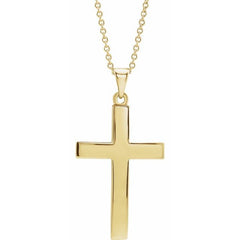 18K Yellow Gold-Plated Sterling Silver Cross 18" Necklace