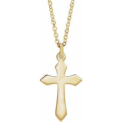 18K Yellow Gold-Plated Sterling Silver Cross 18" Necklace