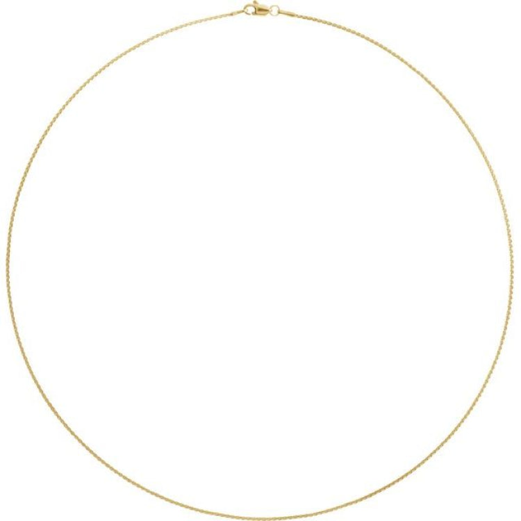 14K Yellow Gold-Filled 1.5 mm Wheat 7" Chain