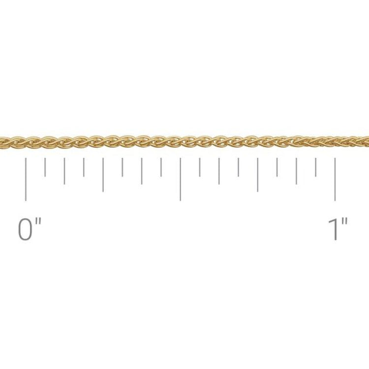 14K Yellow Gold-Filled 1.5 mm Wheat Chain by the Inch