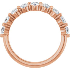 14K Rose 5/8 CTW Lab-Grown Diamond Anniversary Band