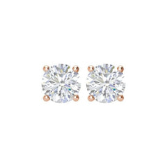 14K Rose 4 CTW Lab-Grown Diamond Stud Earrings