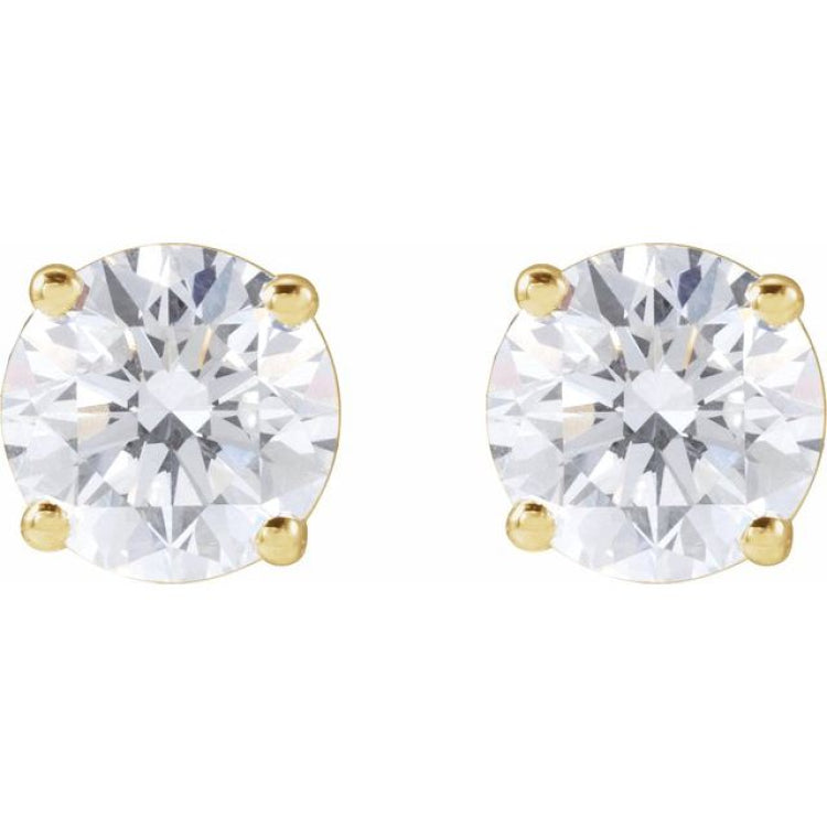 14K Yellow 4 CTW Lab-Grown Diamond Stud Earrings