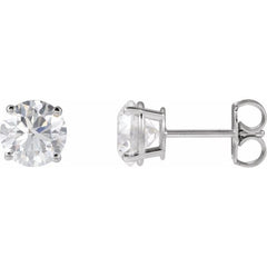 14K White 6 mm Natural Gray Spinel Stud Earrings