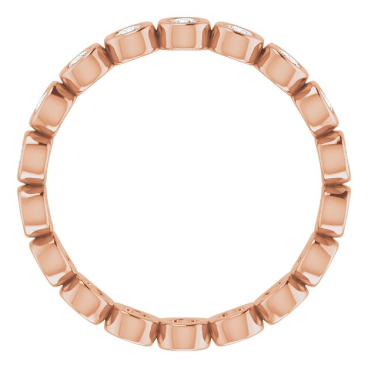 14K Rose 1/2 CTW Lab-Grown Diamond  Eternity Band Size 7