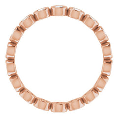 14K Rose 1/2 CTW Lab-Grown Diamond  Eternity Band Size 5