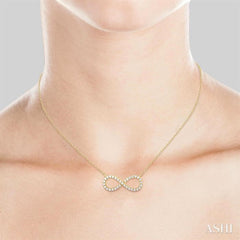1/10 ctw Round Cut Diamond Infinity Petite Pendant in 10K Yellow Gold