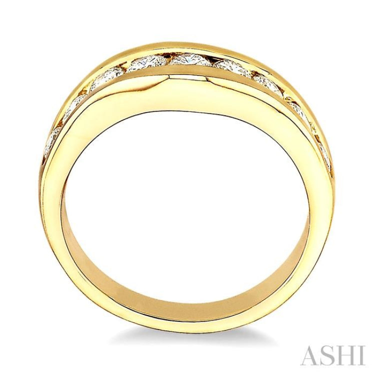 1 Ctw Round Cut Diamond Matching Wedding Band in 14K Yellow Gold