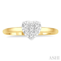 1/4 Ctw Round Cut Diamond Heart Shape Lovebright Ring in 14K Yellow and White Gold