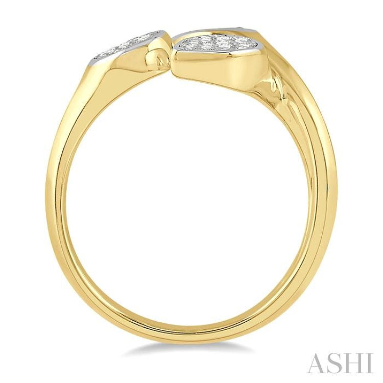 1/3 ctw Lovebright Open Center Mixed Shape Mounts Round Cut Diamond Fashion Ring in 10K Yellow and White Gold