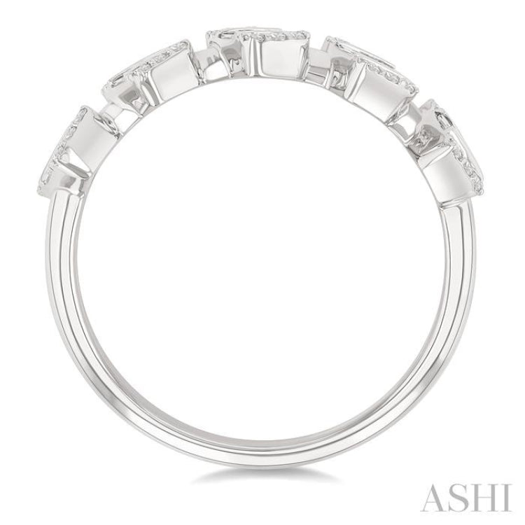 1/3 Ctw Cushion Shape 5-Mount Fusion Baguette and Round Cut Diamond Fashion Ring in 14K White Gold