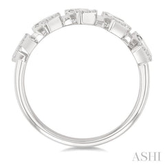 1/3 Ctw Cushion Shape 5-Mount Fusion Baguette and Round Cut Diamond Fashion Ring in 14K White Gold